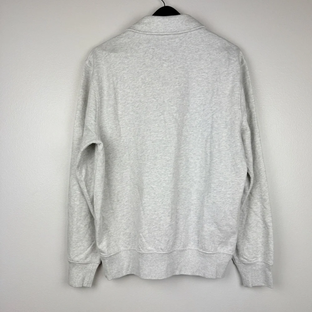 J. Crew Men's Relaxed Lightweight French Terry Polo Sweatshirt Grey Size M NWT